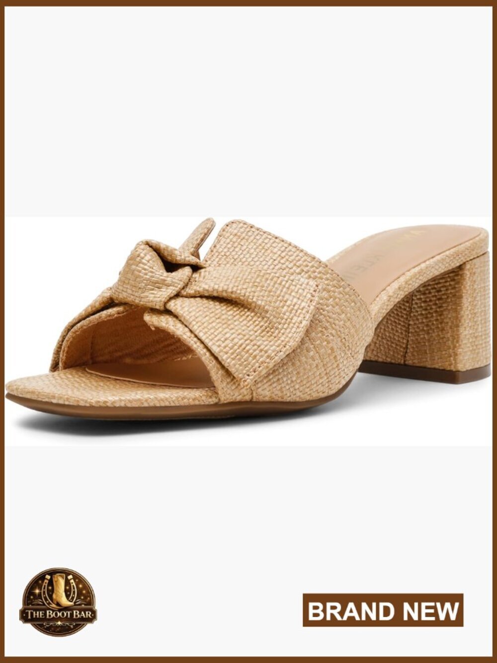 Heeled Sandals with Bow Embellishment - Slide Style